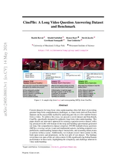 CinePile: A Long Video Question Answering Dataset and Benchmark