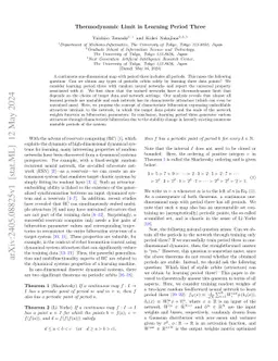 Thermodynamic limit in learning period three