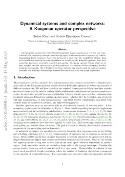 Dynamical systems and complex networks: A Koopman operator perspective