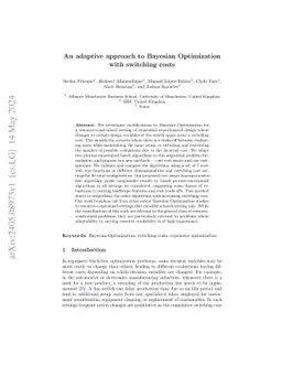 An adaptive approach to Bayesian Optimization with switching costs
