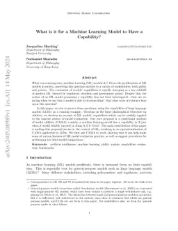 What is it for a Machine Learning Model to Have a Capability?