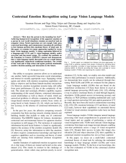 Contextual Emotion Recognition using Large Vision Language Models
