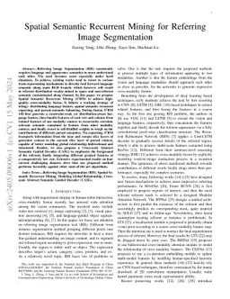 Spatial Semantic Recurrent Mining for Referring Image Segmentation
