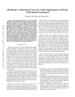 BEVRender: Vision-based Cross-view Vehicle Registration in Off-road
  GNSS-denied Environment