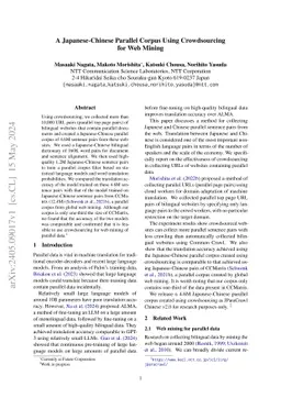 A Japanese-Chinese Parallel Corpus Using Crowdsourcing for Web Mining