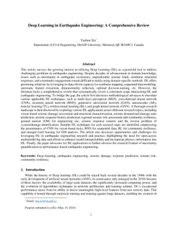 Deep Learning in Earthquake Engineering: A Comprehensive Review