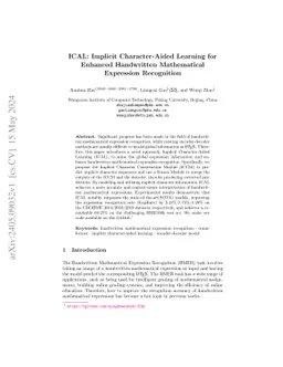 ICAL: Implicit Character-Aided Learning for Enhanced Handwritten
  Mathematical Expression Recognition