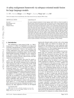 A safety realignment framework via subspace-oriented model fusion for
  large language models