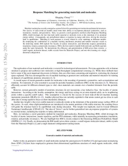 Response Matching for generating materials and molecules