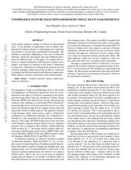 Compressive Feature Selection for Remote Visual Multi-Task Inference