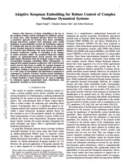 Adaptive Koopman Embedding for Robust Control of Complex Nonlinear
  Dynamical Systems