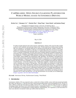 CarDreamer: Open-Source Learning Platform for World Model based
  Autonomous Driving