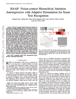 HAAP: Vision-context Hierarchical Attention Autoregressive with Adaptive
  Permutation for Scene Text Recognition