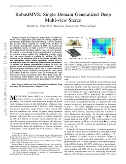 RobustMVS: Single Domain Generalized Deep Multi-view Stereo