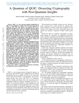 A Quantum of QUIC: Dissecting Cryptography with Post-Quantum Insights