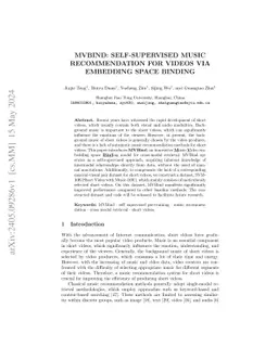 MVBIND: Self-Supervised Music Recommendation For Videos Via Embedding
  Space Binding