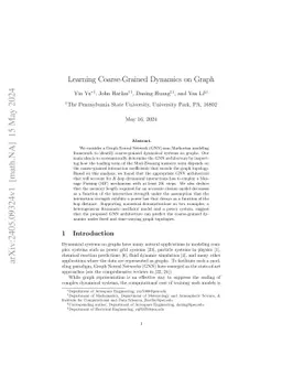 Learning Coarse-Grained Dynamics on Graph