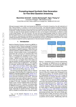 Prompting-based Synthetic Data Generation for Few-Shot Question
  Answering