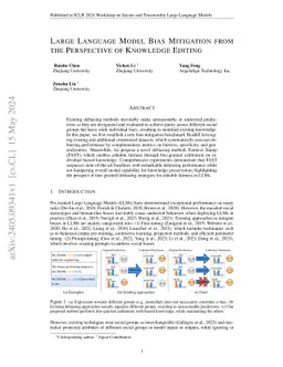 Large Language Model Bias Mitigation from the Perspective of Knowledge
  Editing
