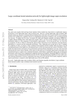 Large coordinate kernel attention network for lightweight image
  super-resolution