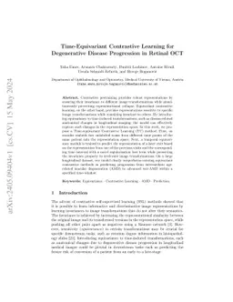 Time-Equivariant Contrastive Learning for Degenerative Disease
  Progression in Retinal OCT