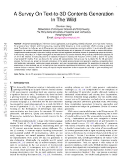 A Survey On Text-to-3D Contents Generation In The Wild