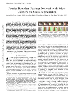 Fourier Boundary Features Network with Wider Catchers for Glass
  Segmentation