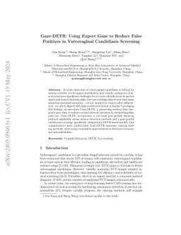 Gaze-DETR: Using Expert Gaze to Reduce False Positives in Vulvovaginal
  Candidiasis Screening