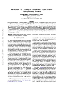 ParaNames 1.0: Creating an Entity Name Corpus for 400+ Languages using
  Wikidata