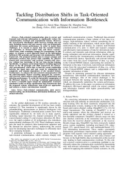 Tackling Distribution Shifts in Task-Oriented Communication with
  Information Bottleneck