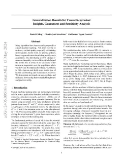 Generalization Bounds for Causal Regression: Insights, Guarantees and
  Sensitivity Analysis