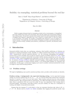 Stability via resampling: statistical problems beyond the real line