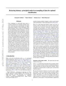 Restoring balance: principled under/oversampling of data for optimal classification