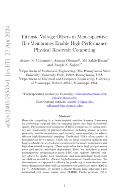 Intrinsic Voltage Offsets in Memcapacitive Bio-Membranes Enable
  High-Performance Physical Reservoir Computing