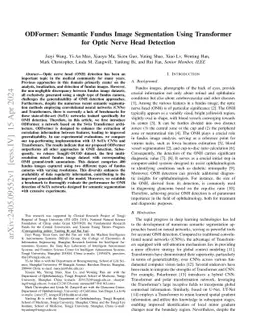 ODFormer: Semantic Fundus Image Segmentation Using Transformer for Optic
  Nerve Head Detection