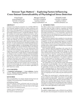 Stressor Type Matters! -- Exploring Factors Influencing Cross-Dataset
  Generalizability of Physiological Stress Detection