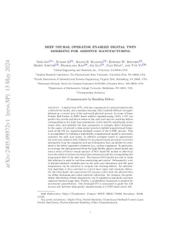 Deep Neural Operator Enabled Digital Twin Modeling for Additive
  Manufacturing