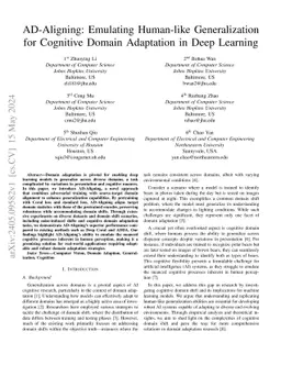 AD-Aligning: Emulating Human-like Generalization for Cognitive Domain
  Adaptation in Deep Learning