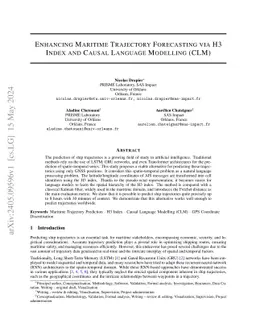 Enhancing Maritime Trajectory Forecasting via H3 Index and Causal
  Language Modelling (CLM)