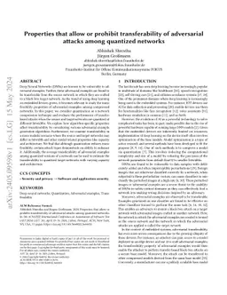 Properties that allow or prohibit transferability of adversarial attacks
  among quantized networks