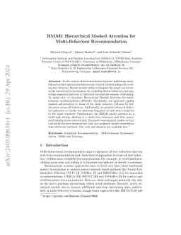 HMAR: Hierarchical Masked Attention for Multi-Behaviour Recommendation