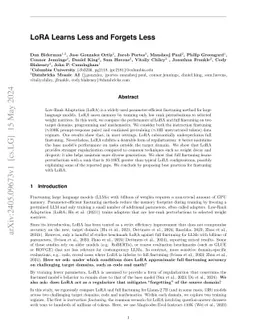 LoRA Learns Less and Forgets Less