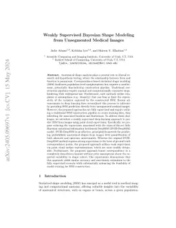Weakly Supervised Bayesian Shape Modeling from Unsegmented Medical
  Images