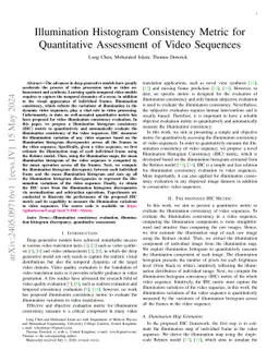 Illumination Histogram Consistency Metric for Quantitative Assessment of
  Video Sequences