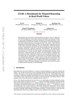 STAR: A Benchmark for Situated Reasoning in Real-World Videos