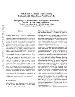 SOK-Bench: A Situated Video Reasoning Benchmark with Aligned Open-World
  Knowledge