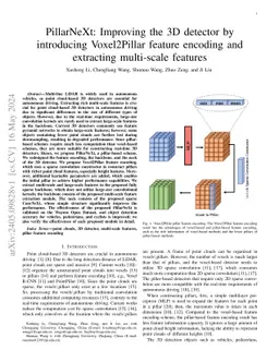 PillarNeXt: Improving the 3D detector by introducing Voxel2Pillar
  feature encoding and extracting multi-scale features