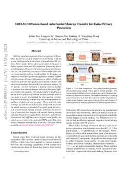 DiffAM: Diffusion-based Adversarial Makeup Transfer for Facial Privacy
  Protection