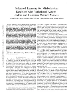 Federated Learning for Misbehaviour Detection with Variational
  Autoencoders and Gaussian Mixture Models