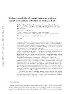 Scaling convolutional neural networks achieves expert-level seizure
  detection in neonatal EEG